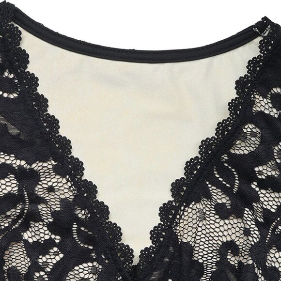 Lace V-Neck Long Sleeve Maxi Dress | Sheath Formal Stretchy Dress - Picture 10 of 12